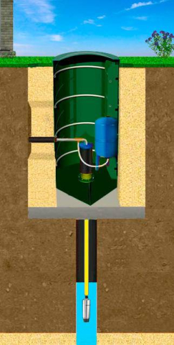 Установка пластикового кессона  Alta Kesson С + со смещенной горловиной и увеличенной рабочей камерой